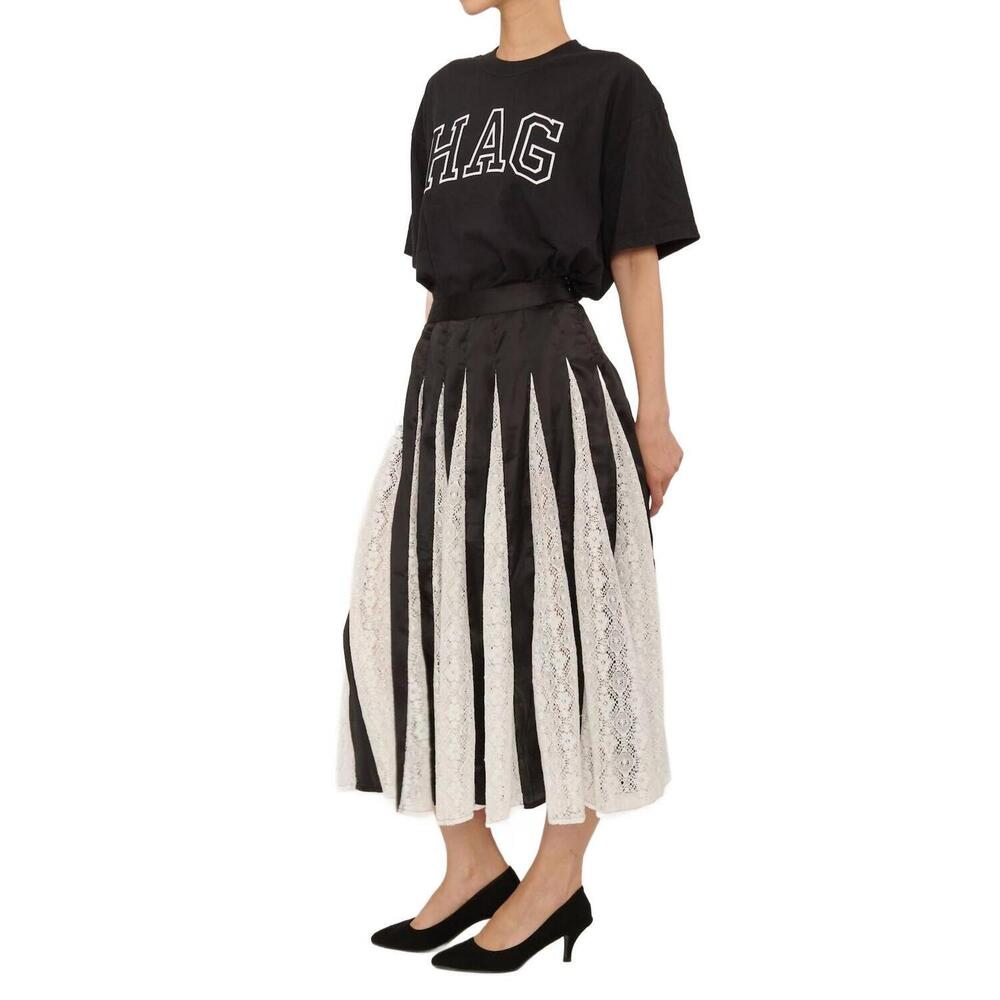 NEW BATSHEVA freya skirt in black w/ lace - Picture 3 of 4